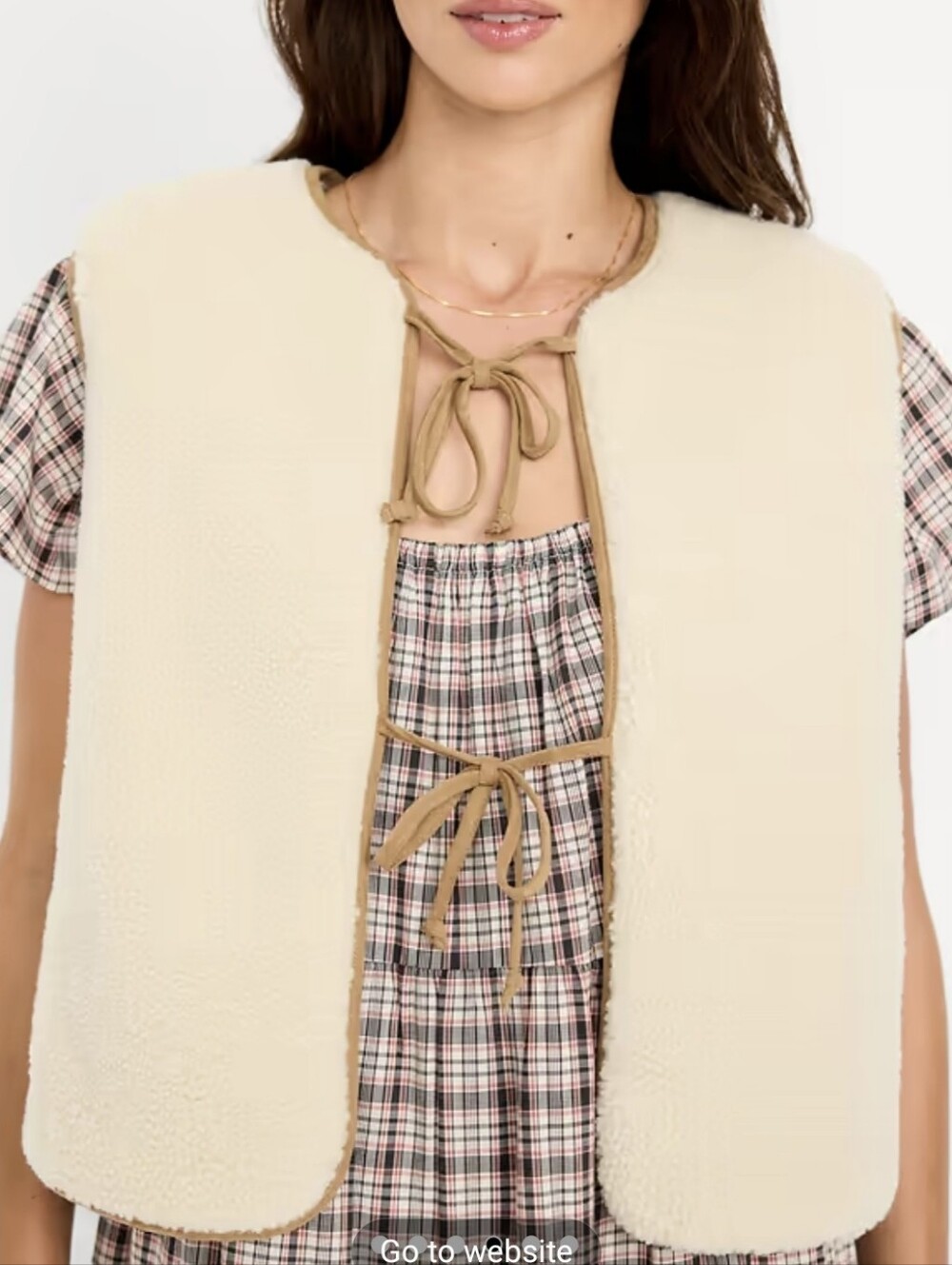 Brand New ,Tie-front Sherpa Vest